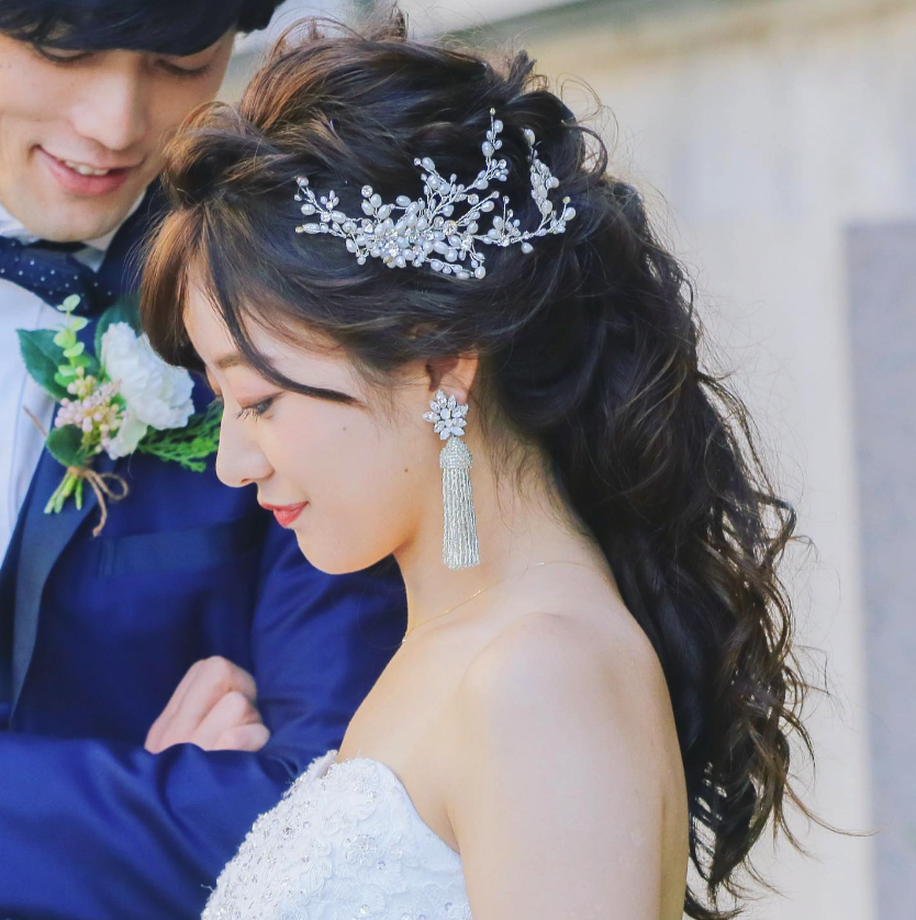 ヘッドドレスセット 結婚式 成人式 前撮り （ウェディングヘッドドレス 