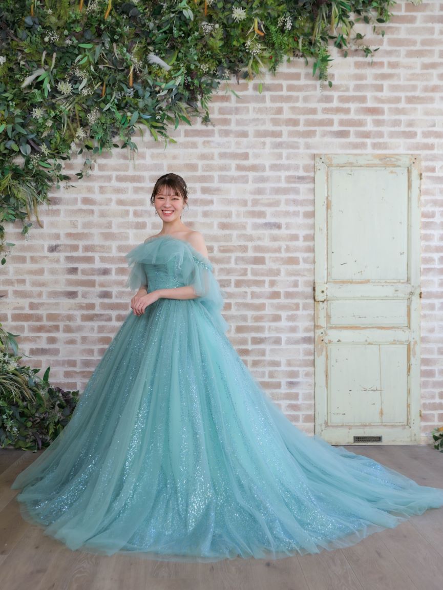 ライトブルーチュールドレス パニエ付 前撮り後撮り フォトウェディング 衣装コレクション | 結婚写真 | クレールブライダルスタジオ | フォト